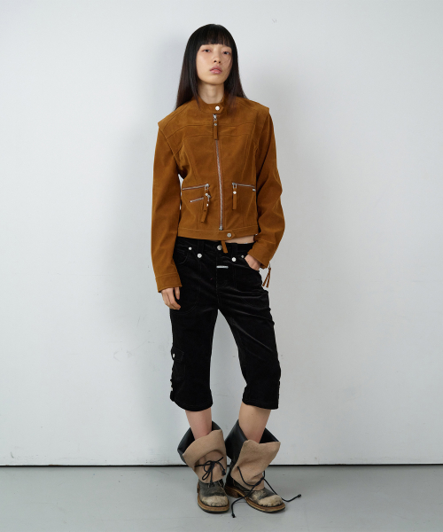 UTILITY CORDUROY CAPRI PANTS(W) BLACK