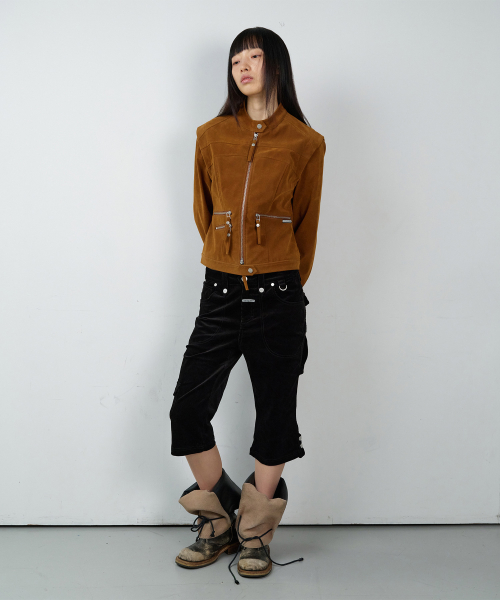 UTILITY CORDUROY CAPRI PANTS(W) BLACK