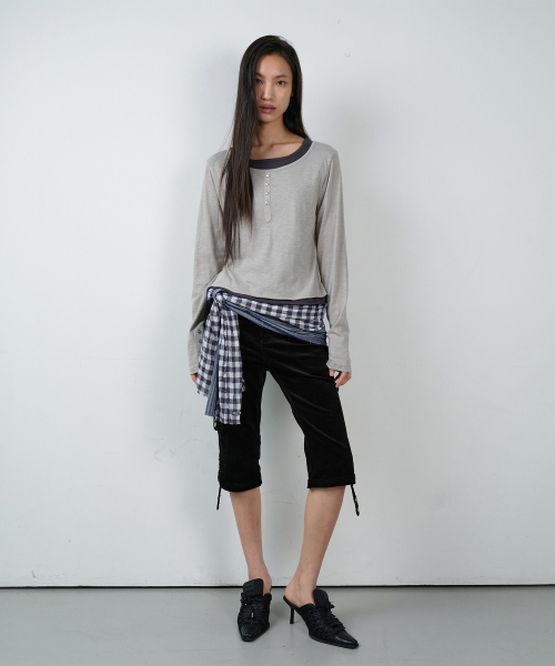 UTILITY CORDUROY CAPRI PANTS(W) BLACK