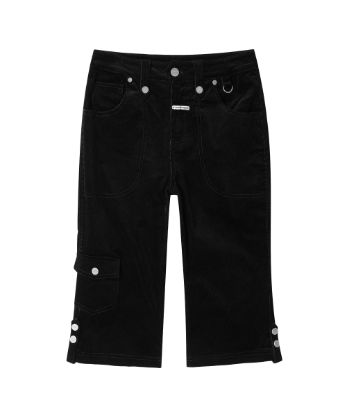 UTILITY CORDUROY CAPRI PANTS(W) BLACK