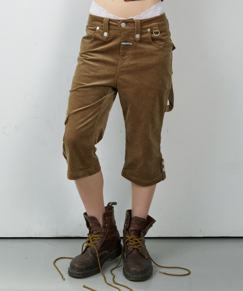 UTILITY CORDUROY CAPRI PANTS(W) BROWN