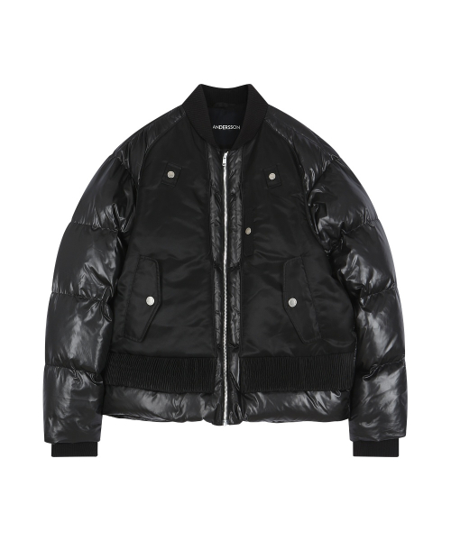 UNISEX BOMBER LAYERED DOWN JACKET (BLACK)