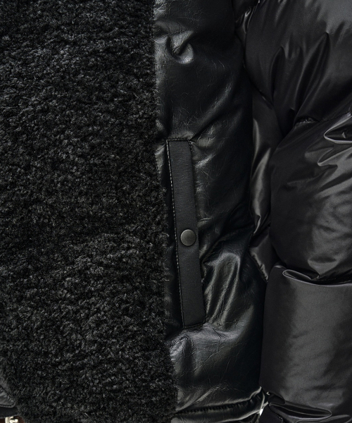 TRIPLE PATCH PUFFER DOWN JACKET (BLACK)