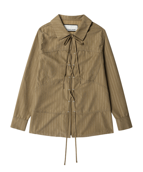 WESTERN TIED SUEDE SHIRTS(W) BROWN
