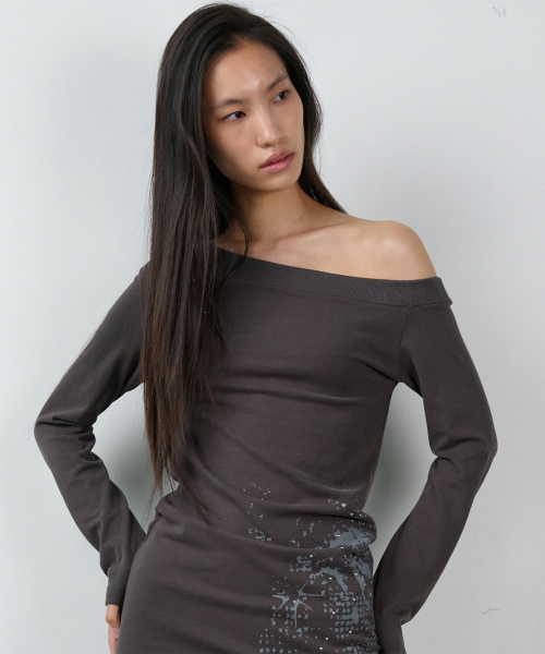 OFF SHOULDER ONE-PIECE(W) CHARCOAL