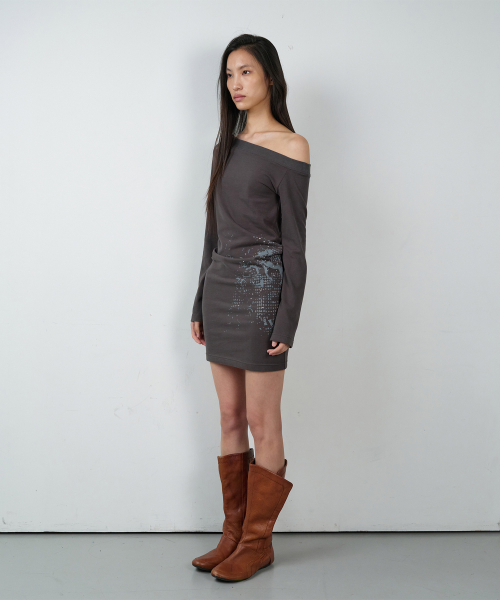 OFF SHOULDER ONE-PIECE(W) CHARCOAL