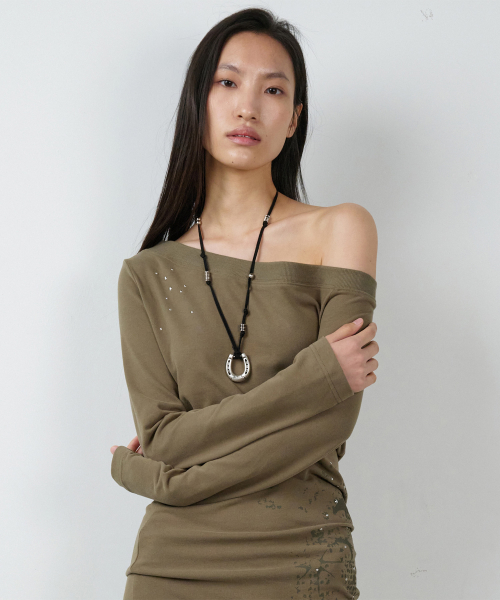 OFF SHOULDER ONE-PIECE(W) OLIVE