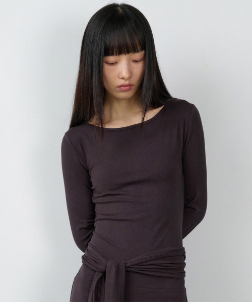 DRAPED MAXI ONE-PIECE(W) CHARCOAL