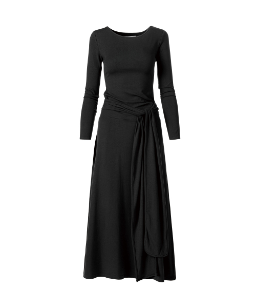 DRAPED MAXI ONE-PIECE(W) CHARCOAL