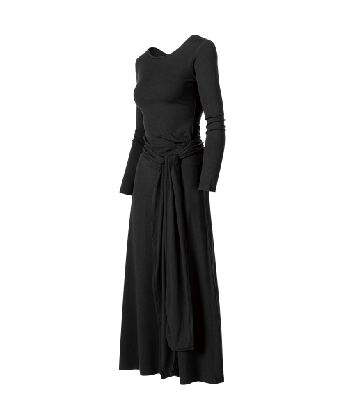 DRAPED MAXI ONE-PIECE(W) CHARCOAL
