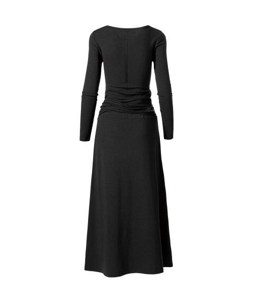 DRAPED MAXI ONE-PIECE(W) CHARCOAL