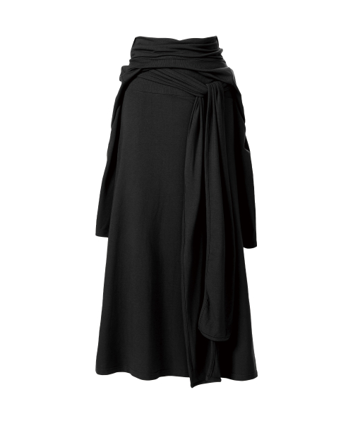 DRAPED MAXI ONE-PIECE(W) CHARCOAL