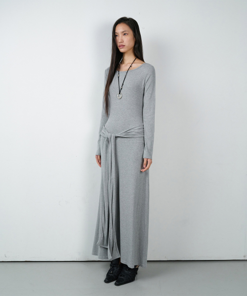 DRAPED MAXI ONE-PIECE(W) GREY