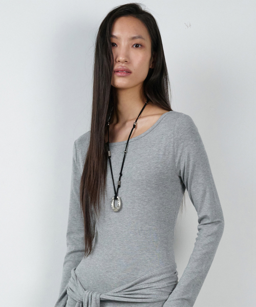 DRAPED MAXI ONE-PIECE(W) GREY