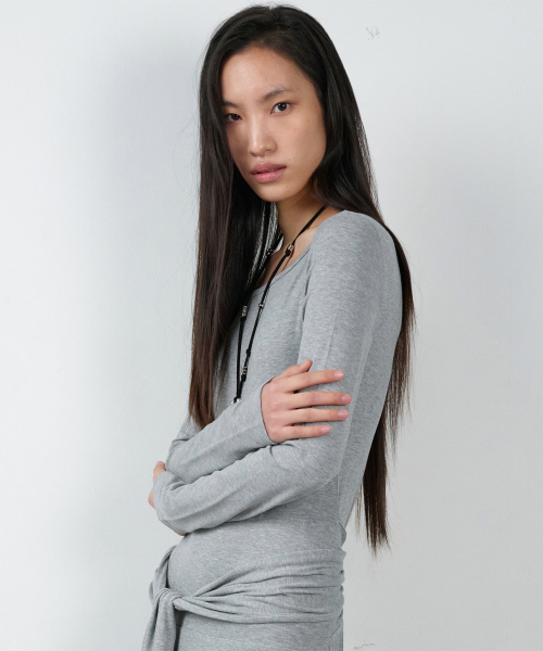 DRAPED MAXI ONE-PIECE(W) GREY