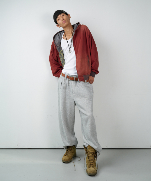 REVERSIBLE CHECK HOODIE ZIP-UP BROWN