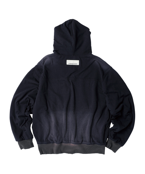 REVERSIBLE CHECK HOODIE ZIP-UP NAVY