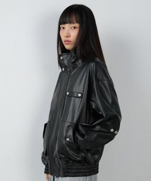 RUGGED LEATHER JACKET BLACK