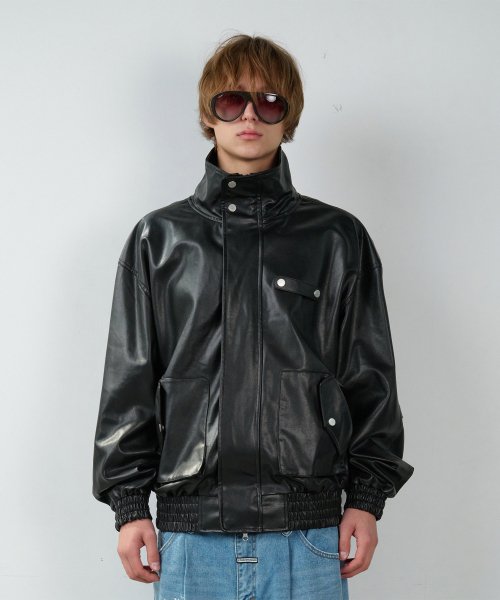 RUGGED LEATHER JACKET BLACK