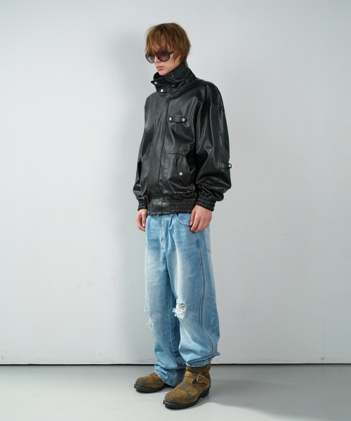 RUGGED LEATHER JACKET BLACK