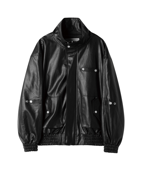 RUGGED LEATHER JACKET BLACK