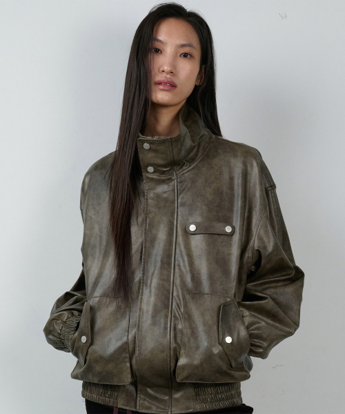RUGGED LEATHER JACKET BROWN