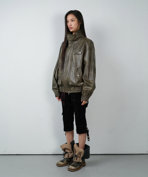 RUGGED LEATHER JACKET BROWN