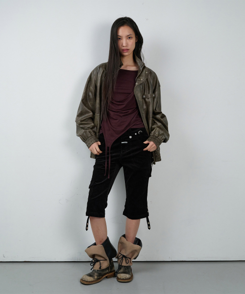 RUGGED LEATHER JACKET BROWN