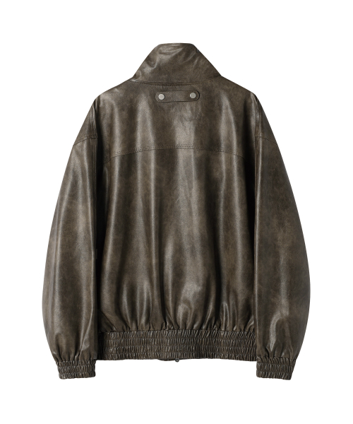 RUGGED LEATHER JACKET BROWN