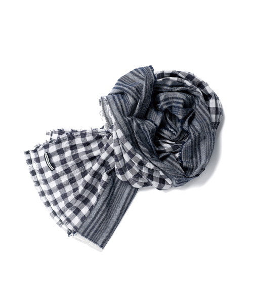 FRINGE MULTI SCARF BLUE