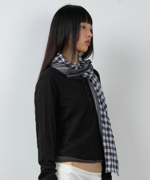 FRINGE MULTI SCARF BLACK