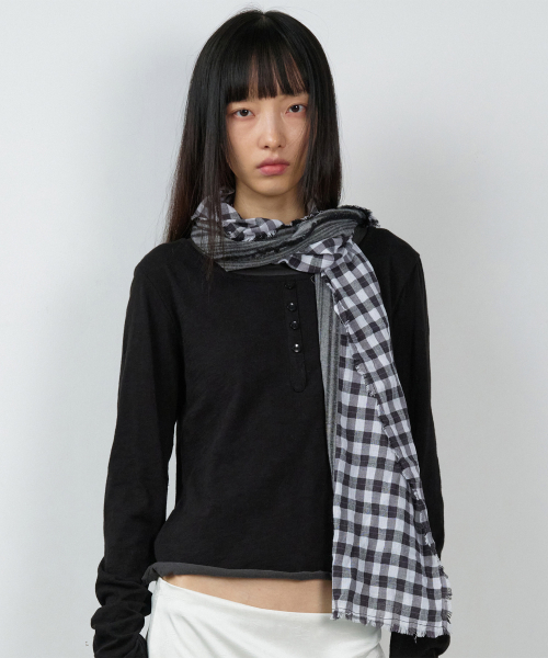 FRINGE MULTI SCARF BLACK