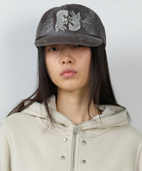 TWIN HORSE BALL CAP CHARCOAL