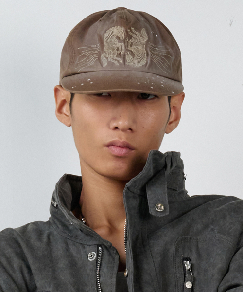 TWIN HORSE BALL CAP BROWN
