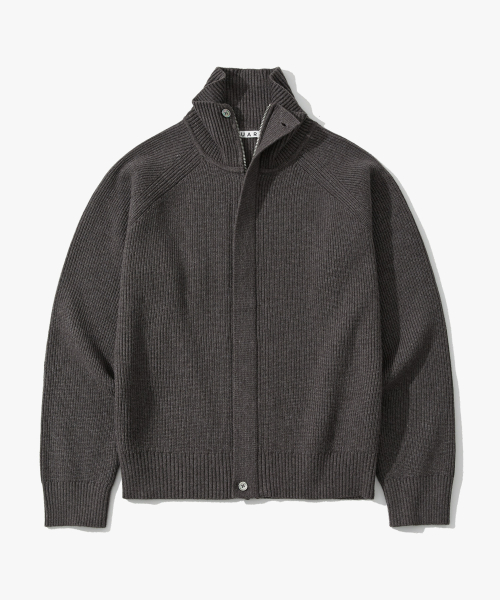 Crop High-Neck Knit Zip-Up - 3 COLOR