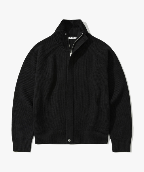 Crop High-Neck Knit Zip-Up - 3 COLOR