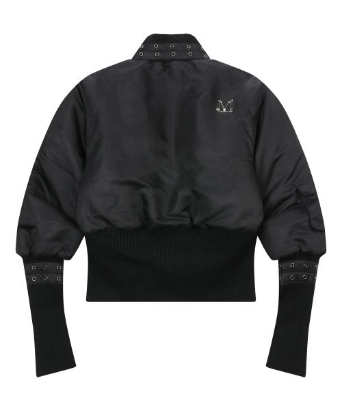 ORVEN EYELET CROPPED BOMBER JACKET