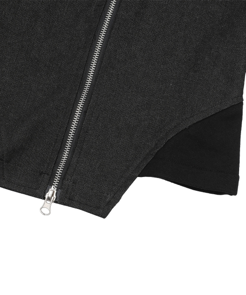 ZEVEN SET-UP DENIM PANEL ZIP-UP
