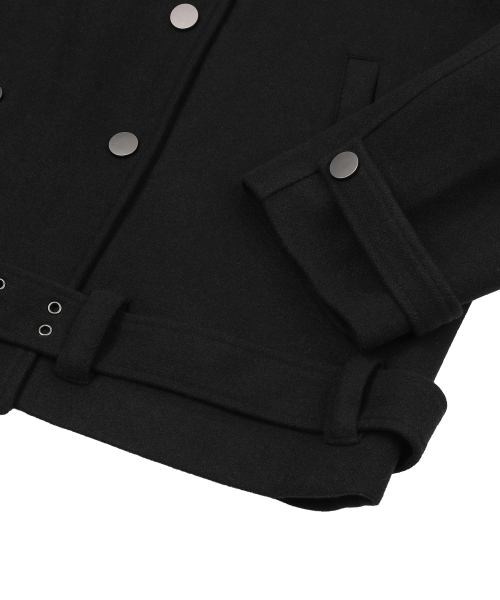 KERVEN EYELET BELTED HALF COAT