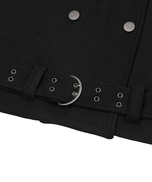 KERVEN EYELET BELTED HALF COAT