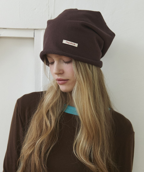 Cotton Casual Loopback Beanie Hats_Dark Brown