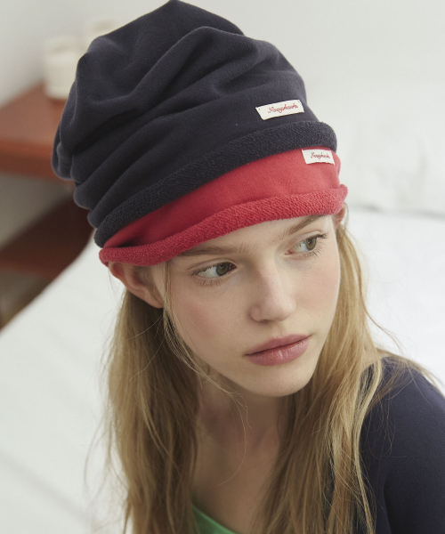 Cotton Casual Loopback Beanie Hats_Coral Red