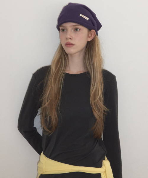Cotton Casual Loopback Beanie Hats_Purple
