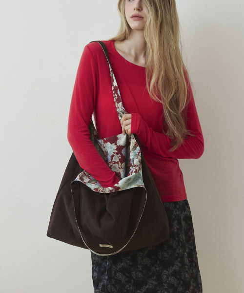Two-Way Flower Reversible Shoulder Bag_Red