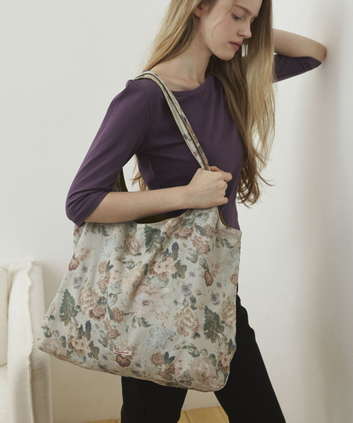 Two-Way Flower Reversible Shoulder Bag_Ivory