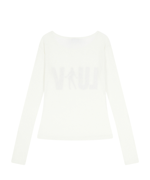 RL LACE LUV SLEEVE TEE(IVORY)