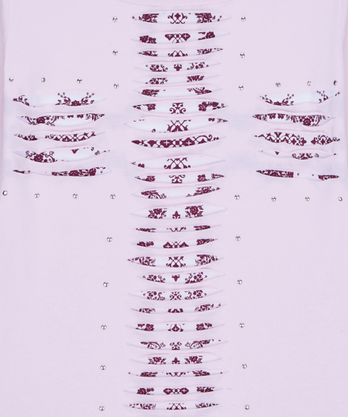 RL CROSS CUT OUT TEE(PINK)