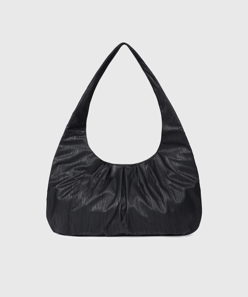 WRINKLE HOBO BAG (BLACK)