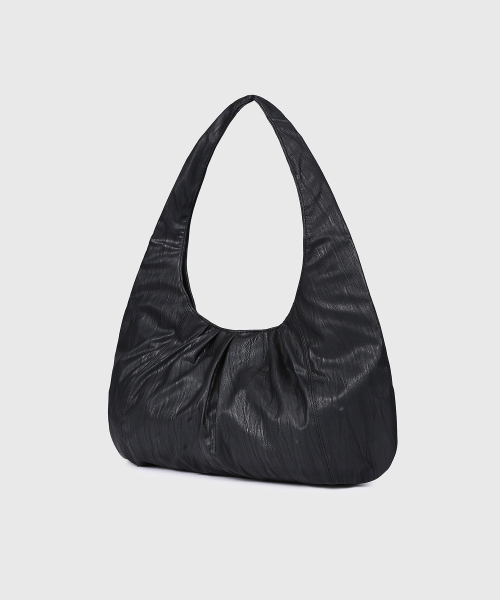 WRINKLE HOBO BAG (BLACK)