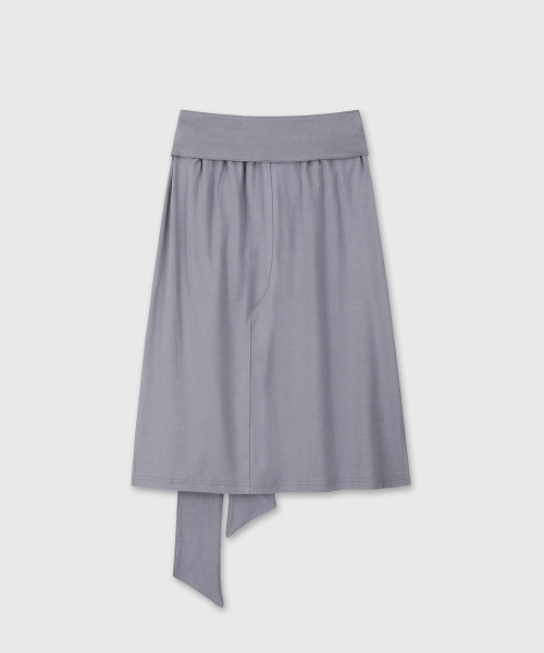 SWEAT TIE MIDI SKIRT (GRAY)